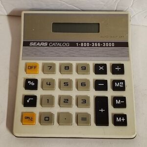 Sears Electronic Calculator Auto Shut Off Vintage Tested Works 5"